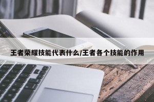 王者荣耀技能代表什么/王者各个技能的作用